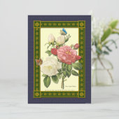 バラ赤と白植物学招待状 招待状 (スタンド正面)