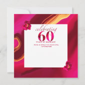 バラ赤エレガントフローラ60結婚周年 招待状 (裏面)