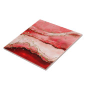 バラ赤抽象芸術水彩 タイル (側面)