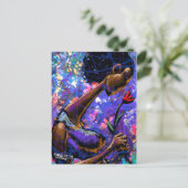 バラ赤葉書 ポストカード (スタンド正面)