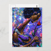 バラ赤葉書 ポストカード (正面/裏面)