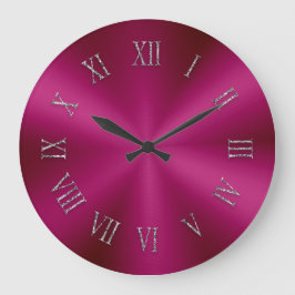 バラ赤金時計（ローマ数字あり） ラージ壁時計