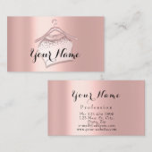 バラ赤面クローゼットハンガーファッションブティック 名刺 (正面/裏面)