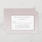 バラ赤面グリッターとシャインウェディングRSVPカード 出欠カード (正面/裏面)