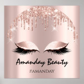 バラ赤面グリッタードリップスアイランドメイクアップヘアードレス ポスター (正面)