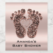 バラ赤面グリッタードリップスベビーシャワーガールボーイ ワインラベル (シングルラベル)