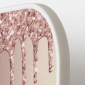 バラ赤面グリッター文字名ピックボールパドル ピックルボールラケット (左詳細)