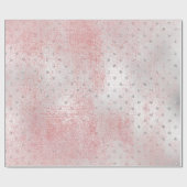 バラ赤面シルバーグレー金ゴールド美しいピンクドット ラッピングペーパー (フラット)