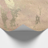 バラ赤面ストロークスキン金ゴールド大理石光沢VIP ラッピングペーパー (角)