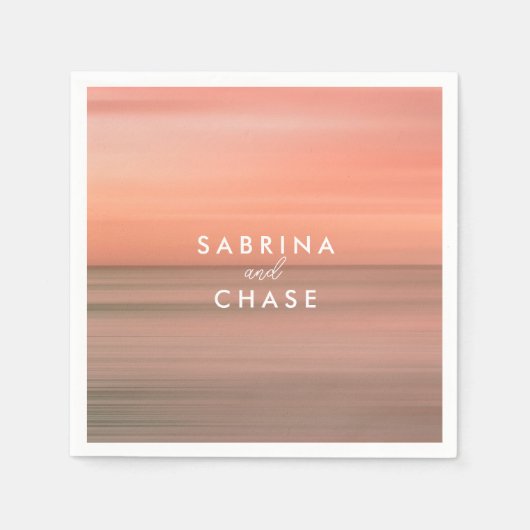 バラ赤面パーソナライズされたズ結婚ナプキン スタンダードカクテルナプキン (正面)