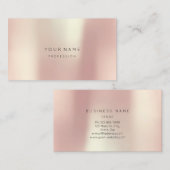 バラ赤面パール抽象芸術ミニマルシルクメタルー2 名刺 (正面/裏面)