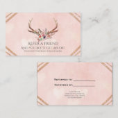 バラ赤面ピンクのフローラ〔雄ジカの〕枝角グラムフレンド参照 紹介カード (正面/裏面)