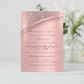 バラ赤面ピンクグリッターブライダルシャワー結婚ズ 招待状 (スタンド正面)