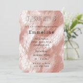 バラ赤面ピンクスネークスキン 招待状 (スタンド正面)