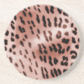 バラ赤面ピンクヒョウ コースター (正面)