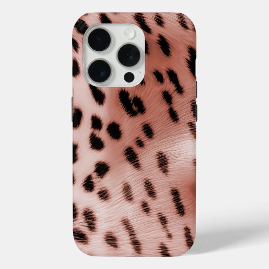バラ赤面ピンクヒョウ Case-Mate iPhoneケース (裏面)