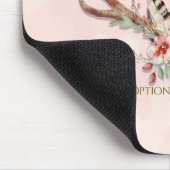 バラ赤面ピンクフローラディアー〔雄ジカの〕枝角ボホシックグラム マウスパッド (コーナー)