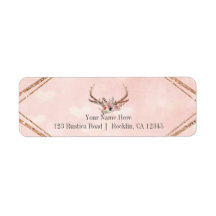 バラ赤面ピンクフローラディアー〔雄ジカの〕枝角ボホシック