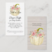 バラ赤面ピンクフローラホワイトパンプキンおむつラッフル 名刺 (正面/裏面)