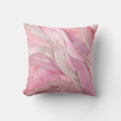 バラ赤面ピンク – モザイク波 クッション (正面)