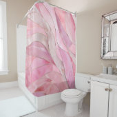 バラ赤面ピンク – モザイク波 シャワーカーテン (インサイチュ)