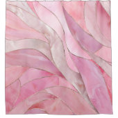 バラ赤面ピンク – モザイク波 シャワーカーテン (正面)