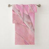 バラ赤面ピンク – モザイク波 バスタオルセット (インサイチュ)