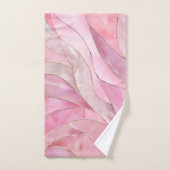 バラ赤面ピンク – モザイク波 バスタオルセット (ハンドタオル)