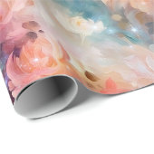 バラ赤面ピーチオレンジフローラ結婚ズ ラッピングペーパー (ロールコーナー)