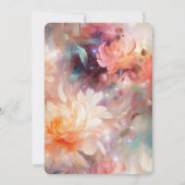 バラ赤面ピーチオレンジフローラ結婚ズ 招待状 (裏面)