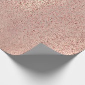 バラ赤面フォキシアースキン金ゴールド美しい銅グリッター ラッピングペーパー (角)