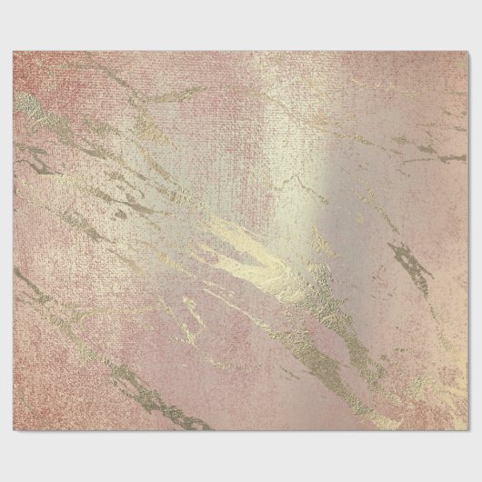 バラ赤面フォキージャースキン金ゴールドマーブルシャイニーVIP ラッピングペーパー (フラット)