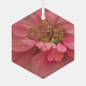 バラ赤面ポインセティアスデジタルアートガラスオーナメント ガラスオーナメント (裏面)