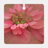 バラ赤面ポインセティアスデジタルアートメタルオーナメント メタルオーナメント (正面)