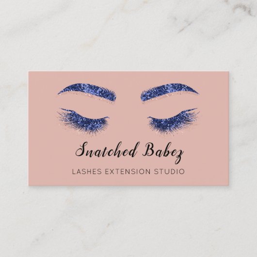 バラ赤面マイクロブラディング化粧まつ毛グリッター 名刺 (正面)