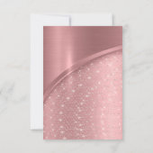 バラ赤面メタリックグリッターブライダルスウィート16th 招待状 (裏面)