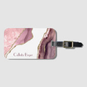 バラ赤面及び金ゴールドグリッターゲート ラゲッジタグ (正面横)