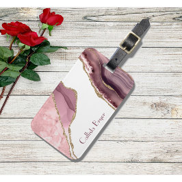 バラ赤面及び金ゴールドグリッターゲート ラゲッジタグ