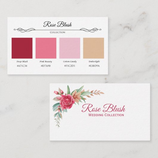 バラ赤面結婚のコレクションカラー見本カード エンクロージャーカード (正面/裏面)