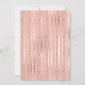 バラ赤面金ゴールドベビーカーグリッターガールベビーシャワー 招待状 (裏面)