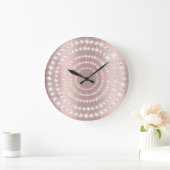 バラ赤面Vipグレーシルバーダイヤモンドインフィニティサークル ラージ壁時計 (ホーム)