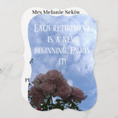 バラ退職パーティの招待状 (正面/裏面)