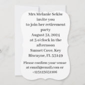 バラ退職パーティの招待状 (裏面)