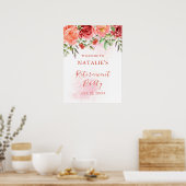 バラ退職パーティーウェルカムサイン ポスター (キッチン)