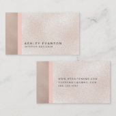 バラ金エレガント箔プリントカラーブロックパターン 名刺 (正面/裏面)