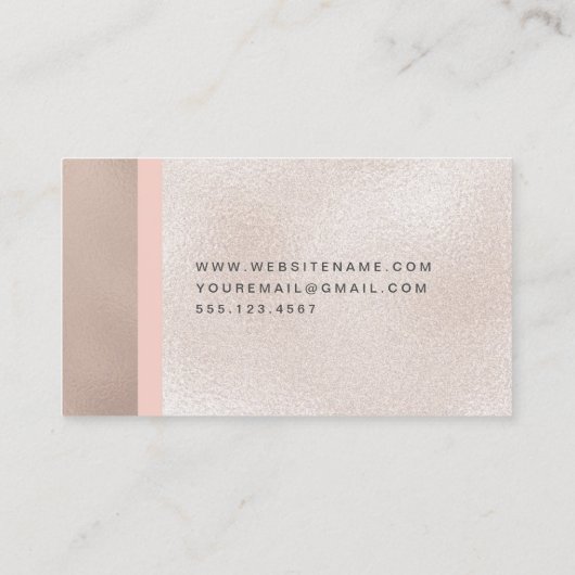 バラ金エレガント箔プリントカラーブロックパターン 名刺 (裏面)