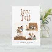 バラ金ゴールドうれしそうなクリスマスフォトホリデーカード シーズンカード (スタンド正面)