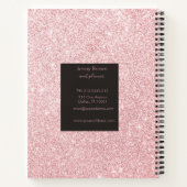 バラ金ゴールドおよびグリッタースクリプエレガントト ノートブック (裏面)