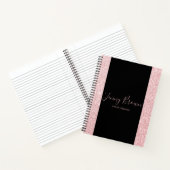 バラ金ゴールドおよびグリッタースクリプエレガントト ノートブック (内部)