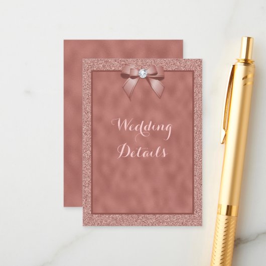 バラ金ゴールドおよびスタイリッシュグリッター詳細 エンクロージャーカード (正面/裏面インサイチュ)